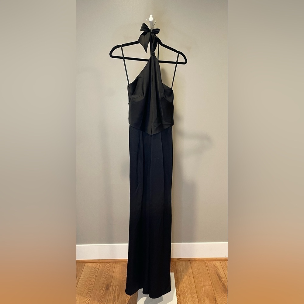 Aqua Elegant Black Halter Neck Jumpsuit